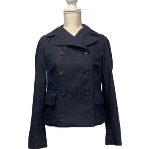 Banana Republic fitted double breasted cotton blend jacket